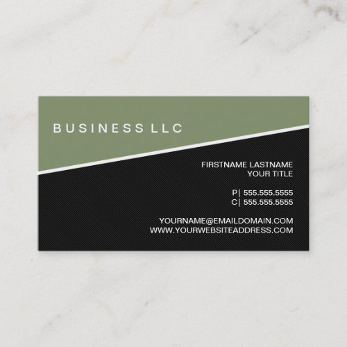 Modern Pinstripe Business Card Template Moss