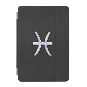 Modern Pisces Zodiac Sign Black Snake Skin style iPad Mini Cover