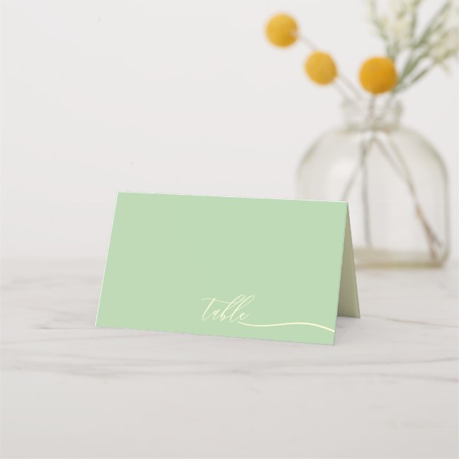 Modern Pistachio & Cream Clear Seating Table Place Card