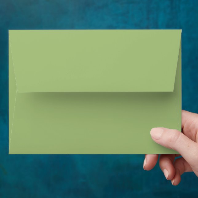 Modern Pistachio Green Plain Solid Color Envelope (Hand)