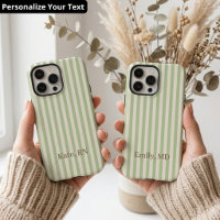 Modern Pistachio Stripes Student Nurse Lawyer Name