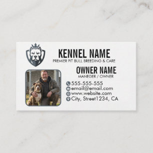 Modern Pit Bull Breeder Photo   Kennel Business Card
