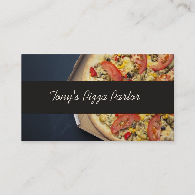 Modern Pizza Parlor Business Card (Front)