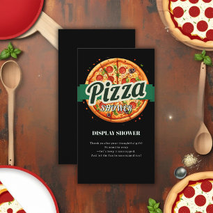 Modern Pizza Party Baby Shower Enclosure Card