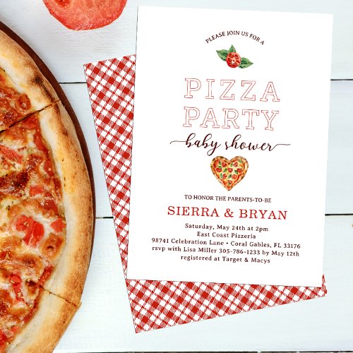 Modern Pizza Party Baby Shower Invitation