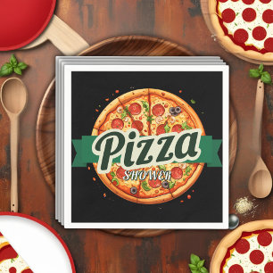 Modern Pizza Party Baby Shower Napkins