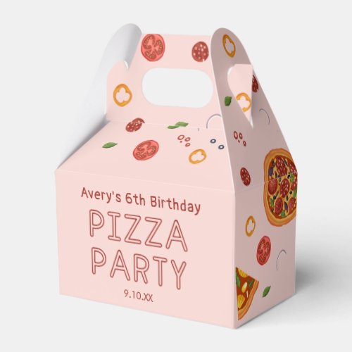 Modern Pizza Party Thank You Favor Box