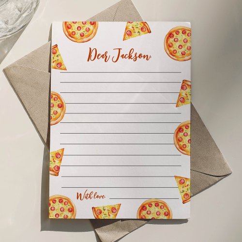 Modern Pizza Time Capsule Note Message Card