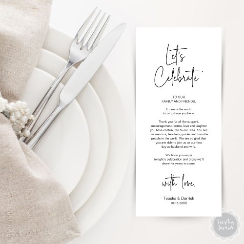 Modern Place Setting Dinner Party Thank You Card