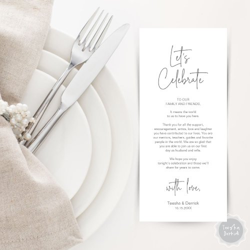 Modern Place Setting Dinner Party Thank You Card