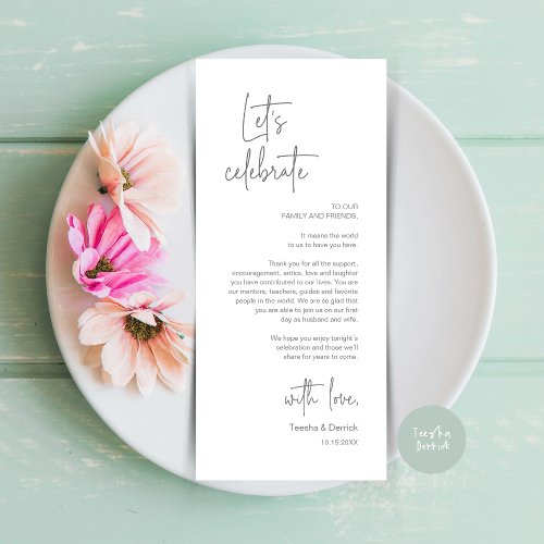 Modern Place Setting Dinner Party Thank You Card