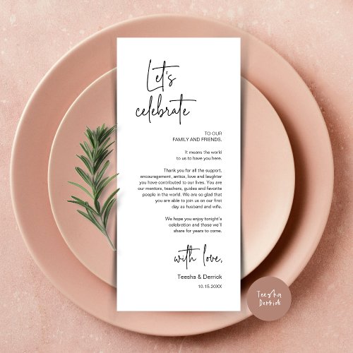 Modern Place Setting Dinner Party Thank You Card