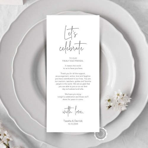 Modern Place Setting Dinner Party Thank You Card