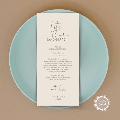 Modern Place Setting Dinner Party Thank You Card