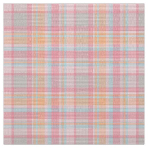 Modern plaid British tartans cute pink cell trendy Fabric