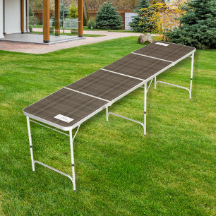 Modern Plaid Brunette Beer Pong Table