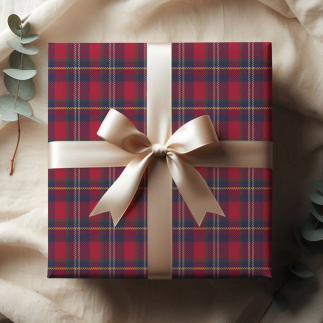 Modern Plaid Christmas Gift  Wrapping Paper Sheets (Rustic red tartan plaid Christmas holiday gift wrap.
)
