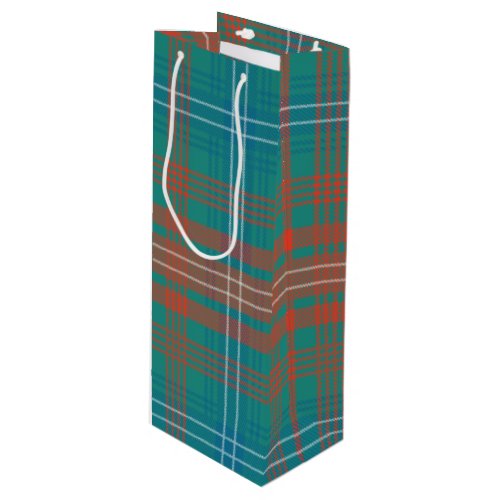 Modern Plaid Clan Wilson Party Tartan Wine Gift Bag