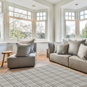 Modern Plaid Cloud Gray Large Area Rug