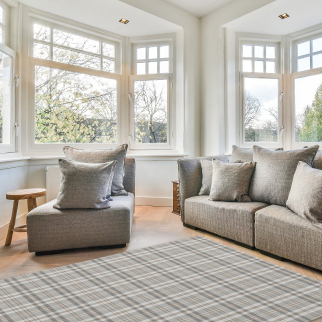 Modern Plaid Cloud Gray Large Area Rug (Creator Uploaded)