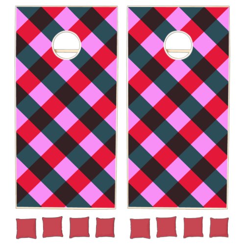Modern Plaid Cornhole Set