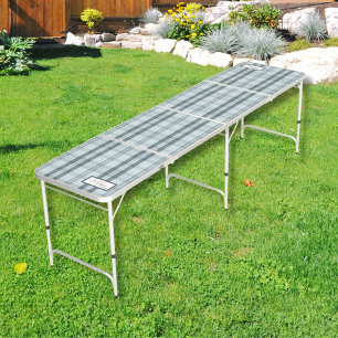Modern Plaid Frost Beer Pong Table