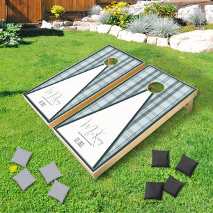 Modern Plaid Frost Triangle Cornhole Set