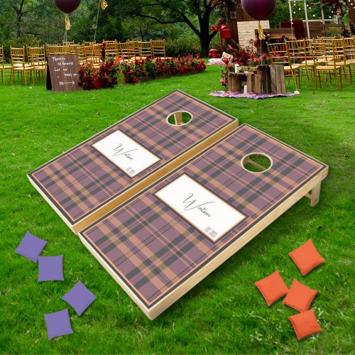 Modern Plaid Heather Cornhole Set