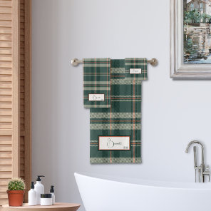 Modern Plaid Juniper Bath Towel Set