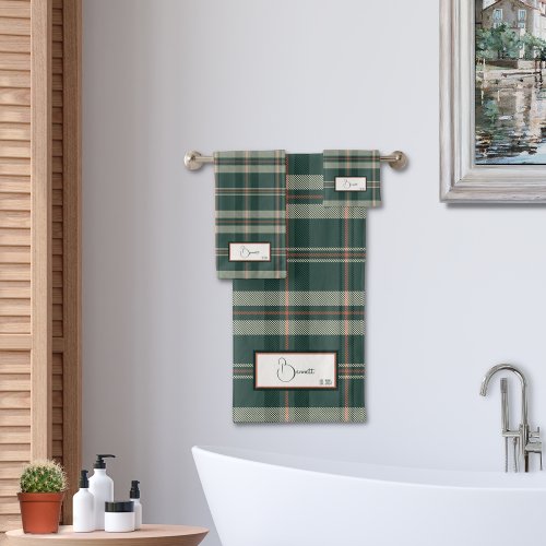 Modern Plaid Juniper Bath Towel Set