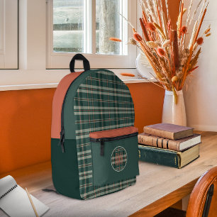 Modern Plaid Juniper Printed Backpack