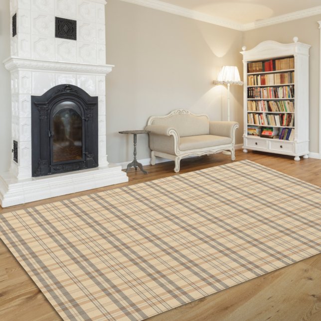 Modern Plaid Parchment Large Area Rug (Creator Uploaded)