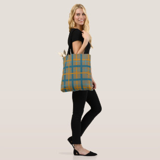 Modern Plaid Pattern Tote Bag
