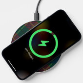 Modern Plaid Pattern with Custom Name Wireless Charger (Phone)