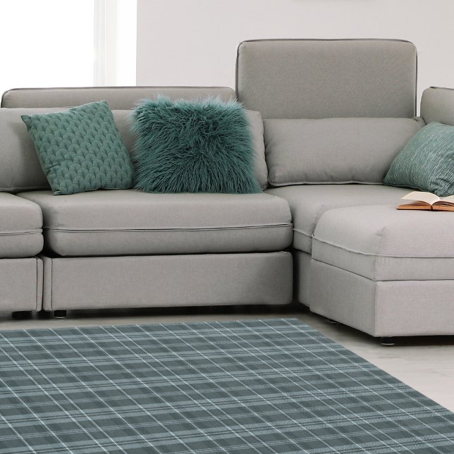 Modern Plaid Storm Gray Large Area Rug (Creator Uploaded)