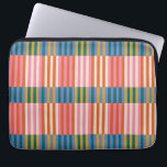 Modern Plaid Striped Orange, Pink, Blue, Green Laptop Sleeve<br><div class="desc">The Modern Festive Plaid Neoprene Laptop Sleeve is a stylish and contemporary accessory to protect your tech in vibrant fashion. This laptop sleeve showcases an oversized, modern take on plaid, featuring festive and brightly colored stripes in lively orange, pink, blue, and green tones. The eye-catching design of this neoprene laptop...</div>