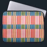 Modern Plaid Striped Orange, Pink, Blue, Green Laptop Sleeve<br><div class="desc">The Modern Festive Plaid Neoprene Laptop Sleeve is a stylish and contemporary accessory to protect your tech in vibrant fashion. This laptop sleeve showcases an oversized, modern take on plaid, featuring festive and brightly colored stripes in lively orange, pink, blue, and green tones. The eye-catching design of this neoprene laptop...</div>
