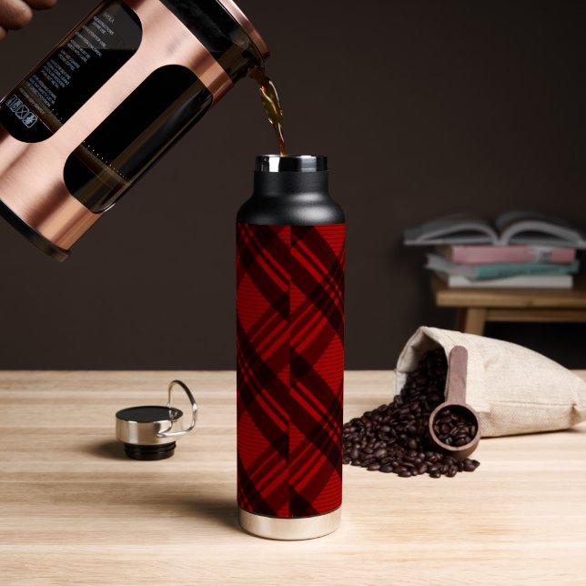  Modern Plaid  Water Bottle (Coffee)