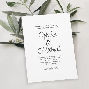 Modern Plain and Simple Casual Wedding Invitation