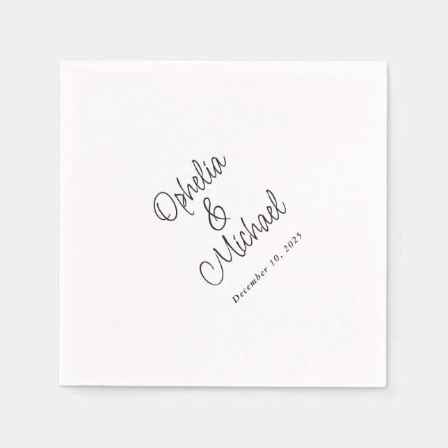 Modern Plain and Simple Casual Wedding Napkins (Front)