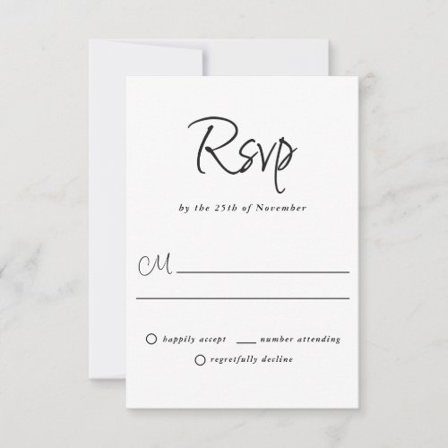 Modern Plain and Simple Casual Wedding RSVP