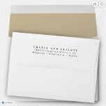 Modern Plain Beige Return Address 5x7 Back Flap A7 Envelope<br><div class="desc">Simple basic 5x7 envelope with return address in a serif font. This 3-line layout is centered on the he back flap with capitalized first names and proper case for the address. Standard sizes and colors available.</div>