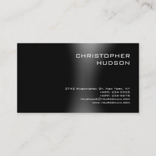 Modern Plain Black Grey Business Card