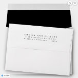 Modern Plain Black Return Address 5x7 Back Flap A7 Envelope<br><div class="desc">Simple basic 5x7 envelope with return address in a serif font. This 3-line layout is centered on the he back flap with capitalized first names and proper case for the address. Standard sizes and colors available.</div>