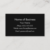 Modern Plain Black Social Media Websites Business Card (Back)