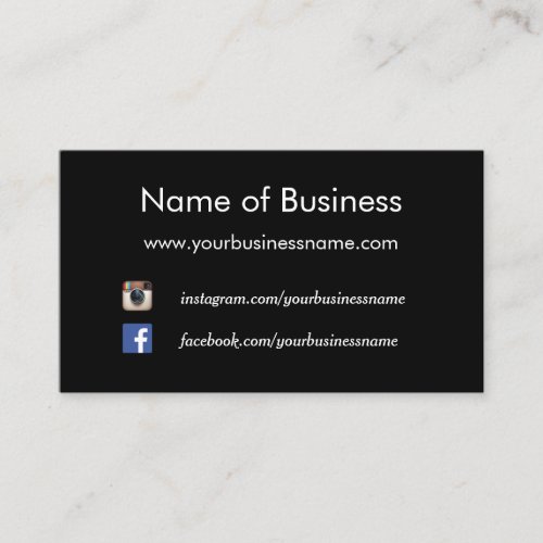 Modern Plain Black Social Media Websites Business Card Templates