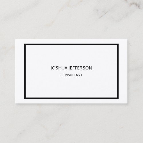 Modern Plain Black White Attractive Two Sided Business Card