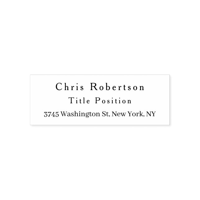 Modern Plain Black White Charming Minimalist Self-inking Stamp (Design)
