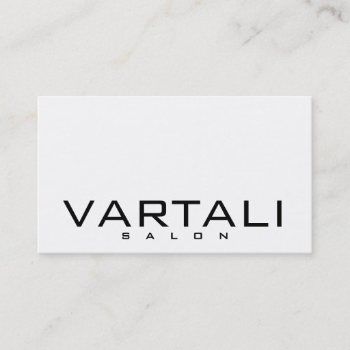 Customizable Modern Plain Black White Salon Business Card