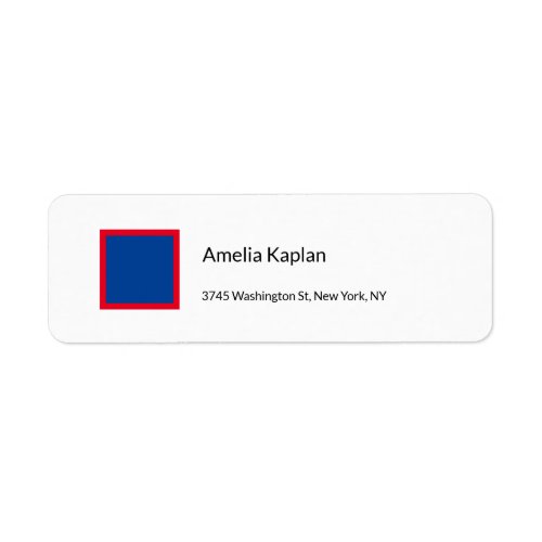 Modern Plain Blue Red White Minimal Professional Label